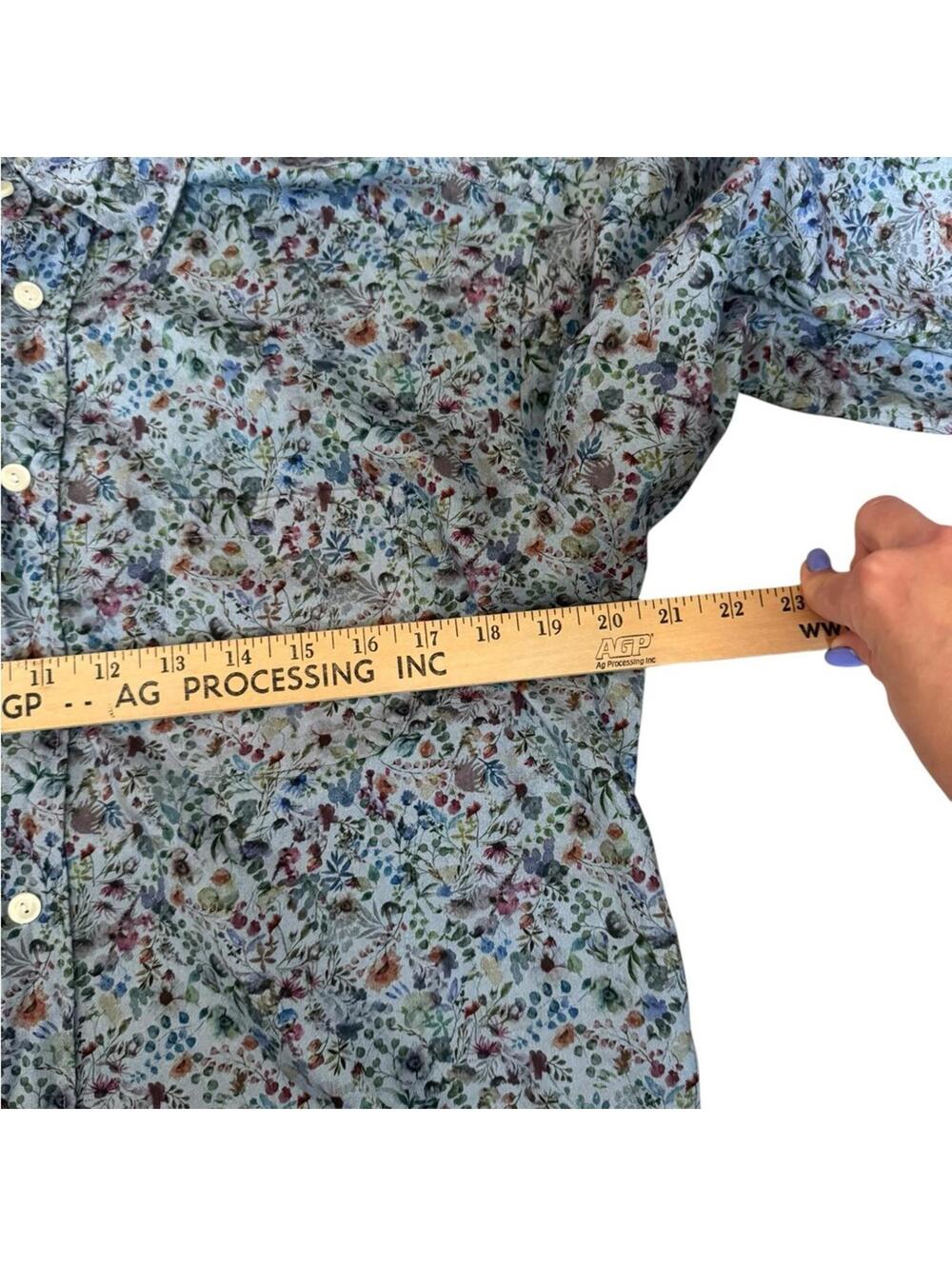 Eton Slim Fit Floral Liberty Style Dress Shirt L 16.5 Luxury Quiet Luxury - Picture 3 of 7